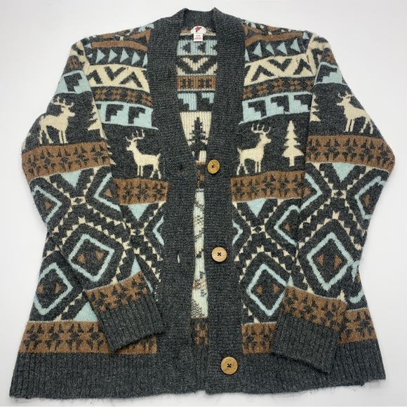 Women's Cardigan S/M V-Neck Button Front Gray/Brown/Blue SOFT COZY - Picture 4 of 15